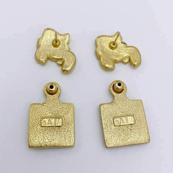 Vintage Cat Christmas Earrings kitten Present Enamel Earrings - Picture 7 of 9